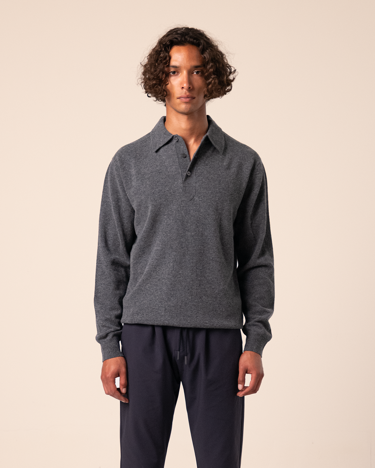 Polo Merino Grey