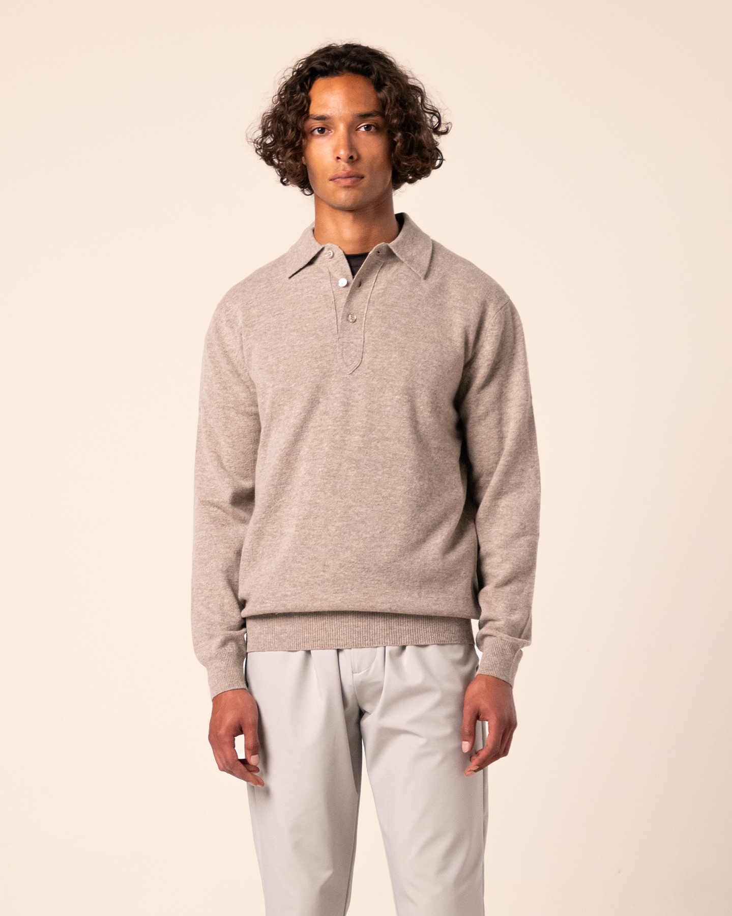 Polo Merino Beige