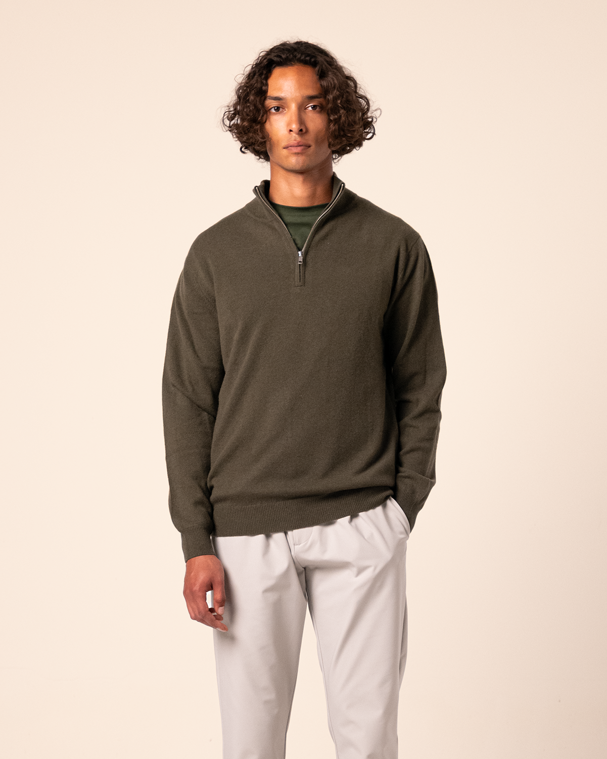 Halfzip Merino Green