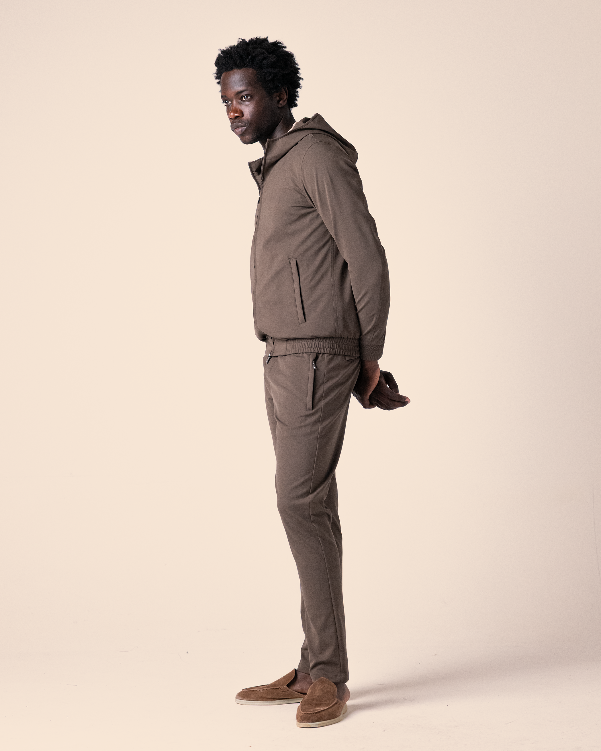 Hooded Tech Suit Brown