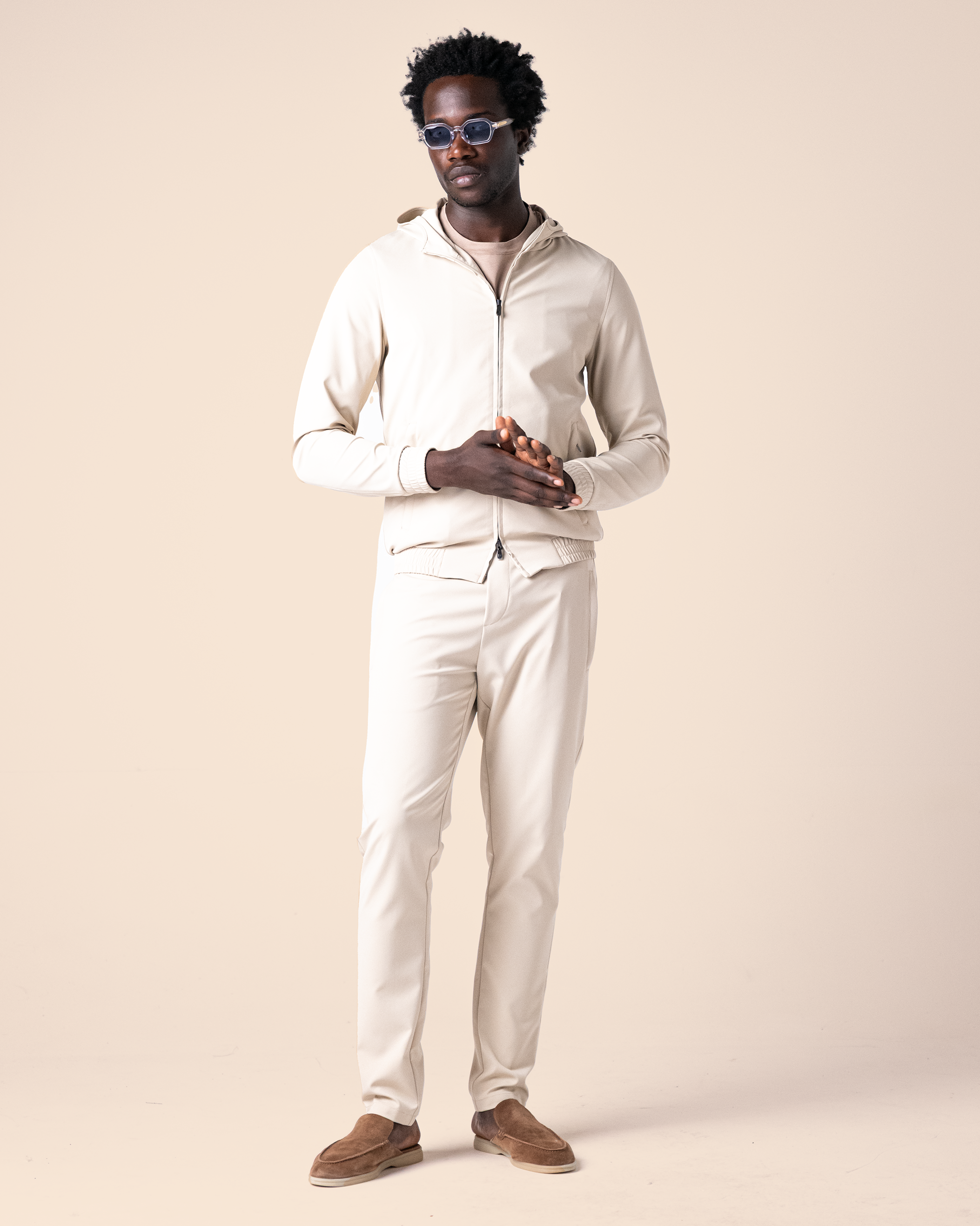 Hooded Tech Suit Beige